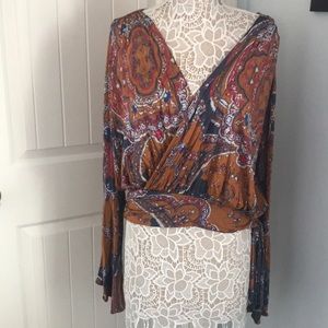 Free People Bell Sleeve Blouse